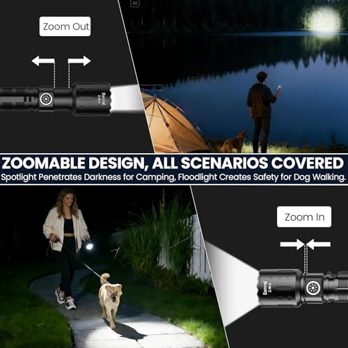 1000-Lumen Banral Rechargeable LED Tactical Flashlight w/ Case - image 7