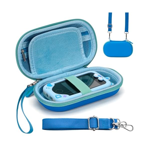 Case for Kids Smart Phone Toys, Fits for Luoba/KOKODI/Luyiilo/Yosfeng/WEOLULI/Joozfee Kids Smartphone, Girls & Boys Cell Phones Case with Adjustable Shoulder Strap for SD Card Cable Accessories - Blue