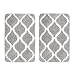 mDesign Soft Microfiber Polyester Non-Slip Rectangular Spa Mat Rugs, Plush Water Absorbent, Moroccan Design - for Bathroom Vanity, Bathtub/Shower, Machine Washable - 34" x 21" - Pack of 2, Gray/White