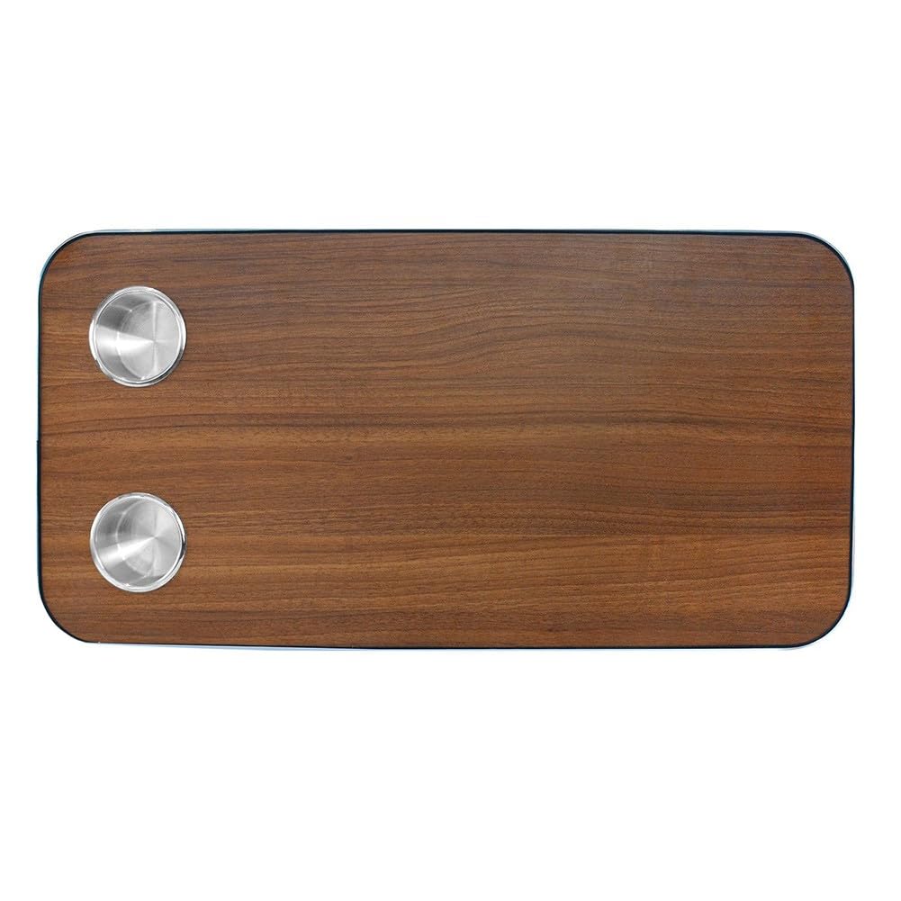 Tavolo in legno massello per camper, 800 x 400 mm, con 2 portabicchieri in acciaio inox, per camper, barca, yacht, ufficio, L-128