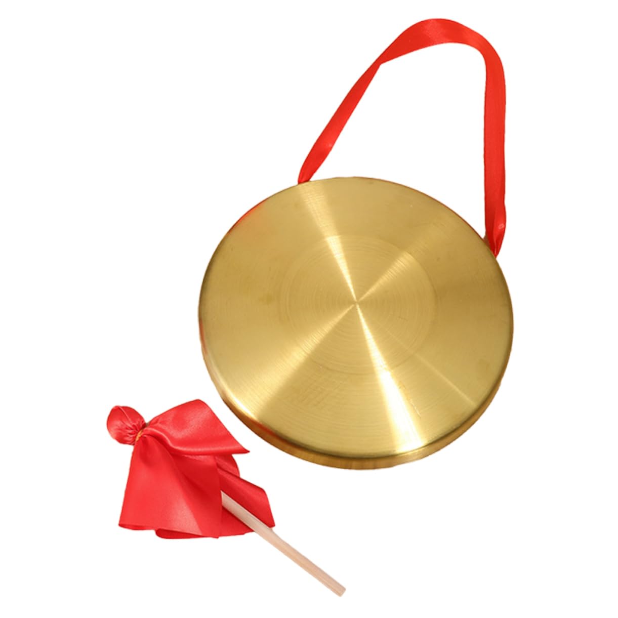 COSMEVIVI Traditional Chinese Gong Decorative Asian Instrument Small Gong Mallet for Performances