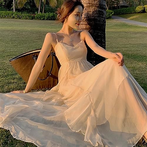 Robe de fée à bretelles légère pour vos vacances d'été en bord de mer et soirées plage - 5