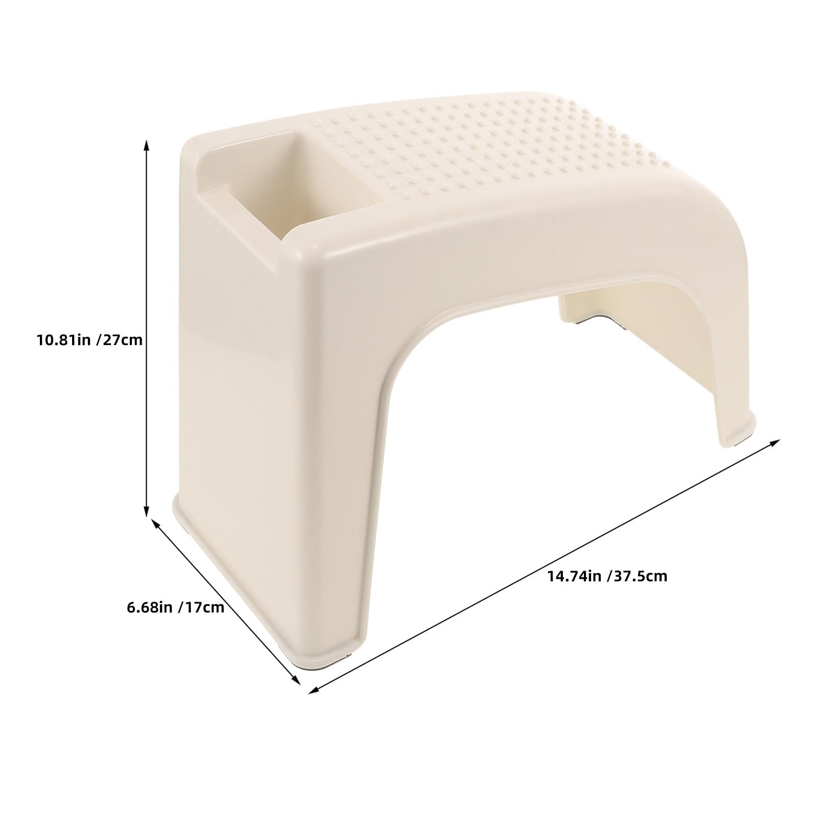 2 Pezzi Poggiapiedi per Pedicure Scatola Integrata, Beige | Plastica, Piattaforma Antiscivolo e Base Rialzata, Bordi Curvi e Angolo Compatto per Manicure