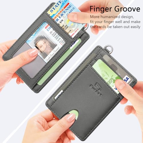 Image of FurArt Slim Minimalist Wallet RFID Credit Card Holder for Men | slim minimalist compact rfid id window thin