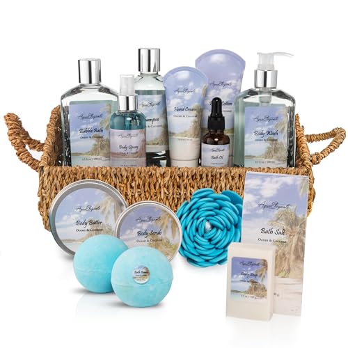 Bath Spa Gift Sets - Luxury Basket With Ocean & Coconut