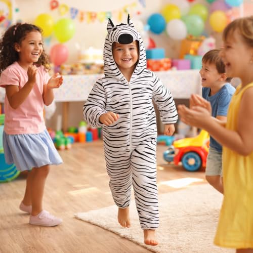Image of Raj Costume Animal Fancy Dress Costume for Boys & Girls | Hooded Full Body Wildlife Zoo Animal Jumpsuit | Soft Costume for School Function, Fancy Dress, Halloween, Birthday, Cosplay & Role Play