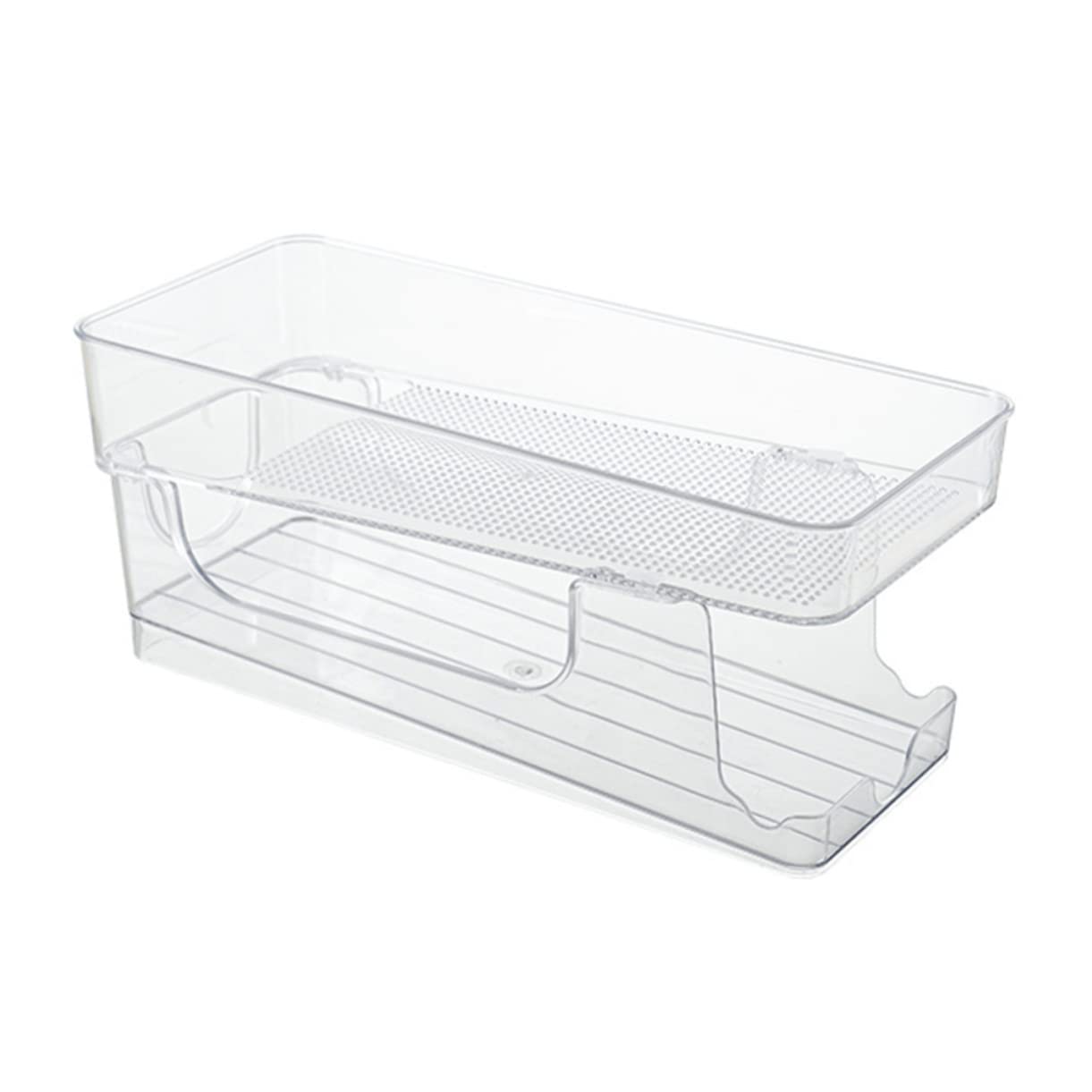 PRETYZOOM Transparent Multi-Function Can Organizer Dual Soda Holder for Refrigerator Convenient Beverage Storage for Pantry and Kitchen Use Keeps Drinks Fresh and Accessible