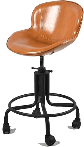 Miniatura 6 de Topower Diseño industrial antiguo metal altura ajustable cocina comedor desayuno silla estilo industrial taburete de bar totalmente soldado marrón