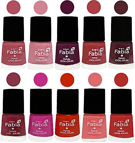 Image of ALL IN ONE (PACK OF 10), Long Lasting Glossy Nail Polish, 6 ml Each, All Vibrant Colours,02172