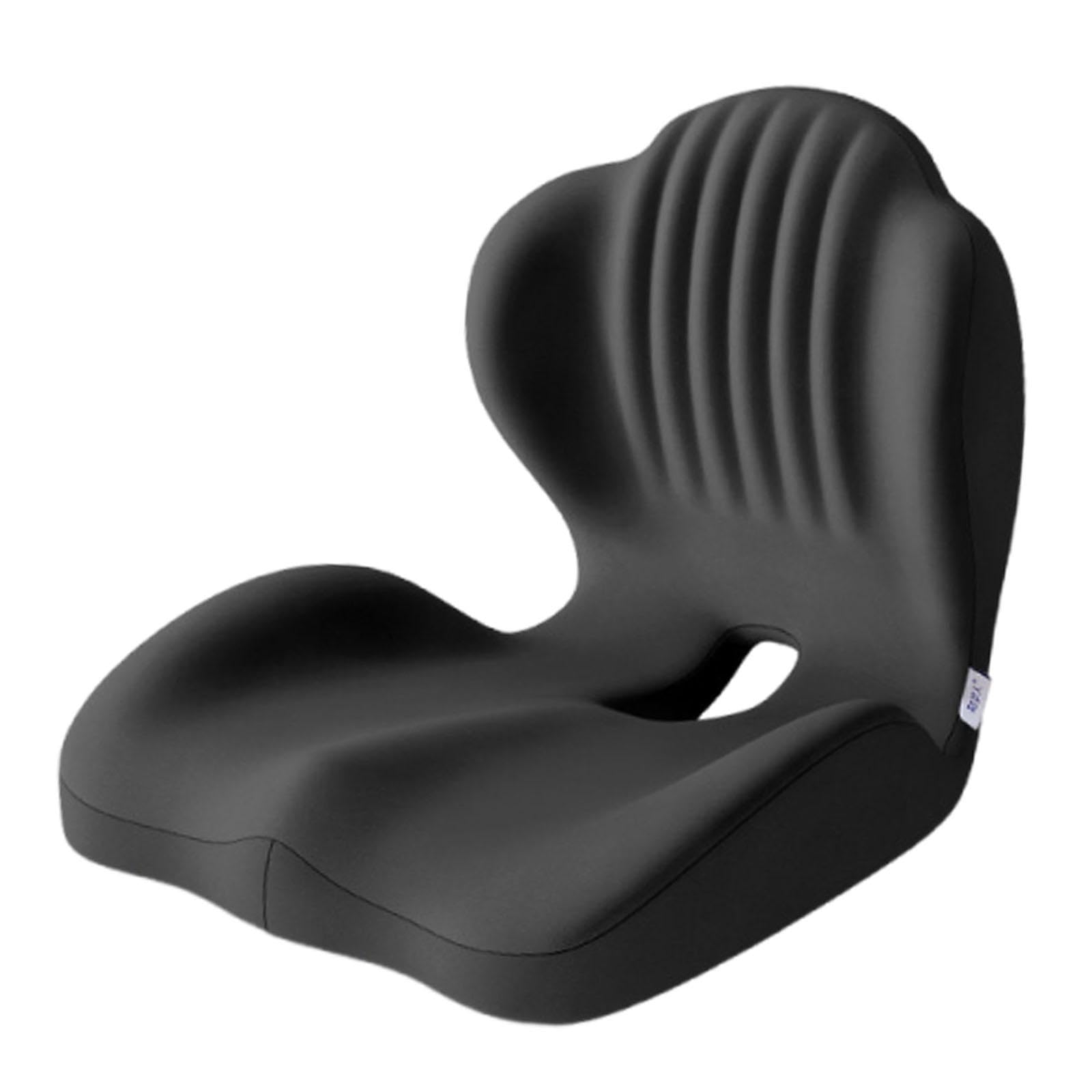 Cuscino Seduta Memory Foam Supporto Schiena Pad Sedia Ergonomico con Rivestimento Rimovibile E Base Antiscivolo Adatto per, Nero