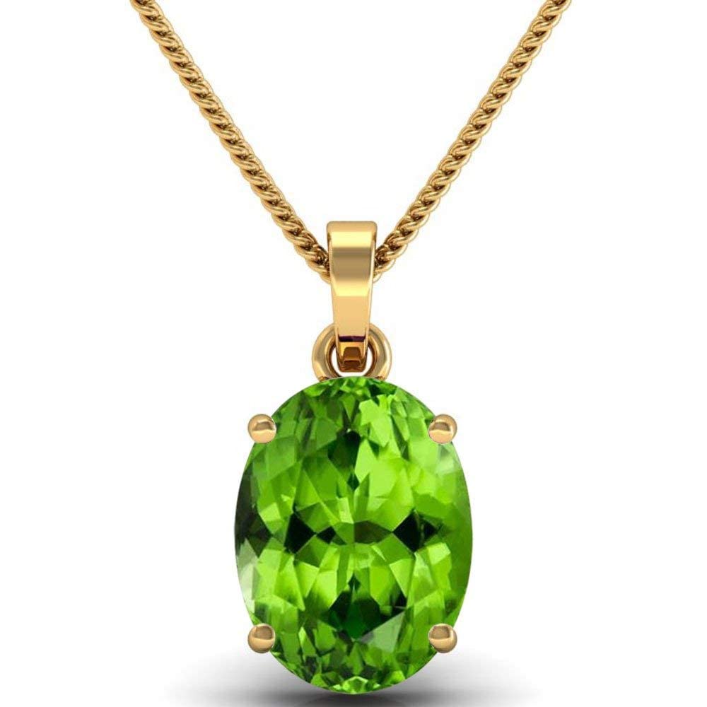 15.25 Ratti Natural Peridot Pendant Stone Gold Plated Locket Original Certified Gemstone Lab Tested