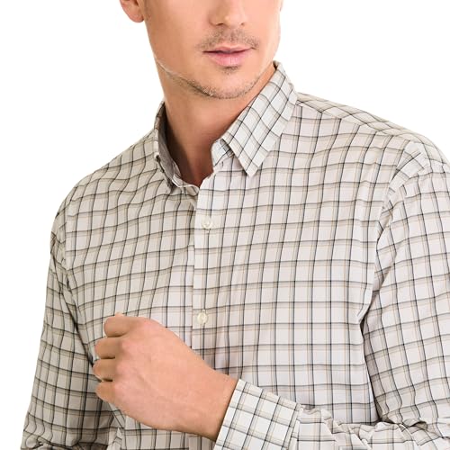 Van Heusen Men's Classic Fit Stain Shield Never Tuck Stretch Pattern Button Down Shirt3