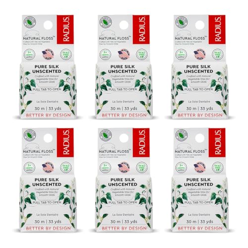 RADIUS Natural Silk Dental Floss (Pack of 6)