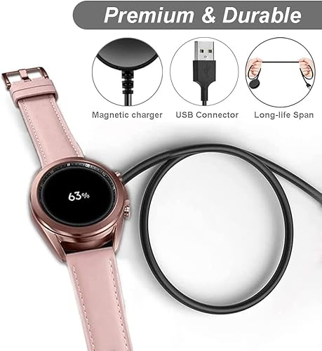 Miniatura 4 de Cargador para Samsung Galaxy Watch 34567 Cable de carga de repuesto para reloj inteligente 2 unidades, 3.3 pies