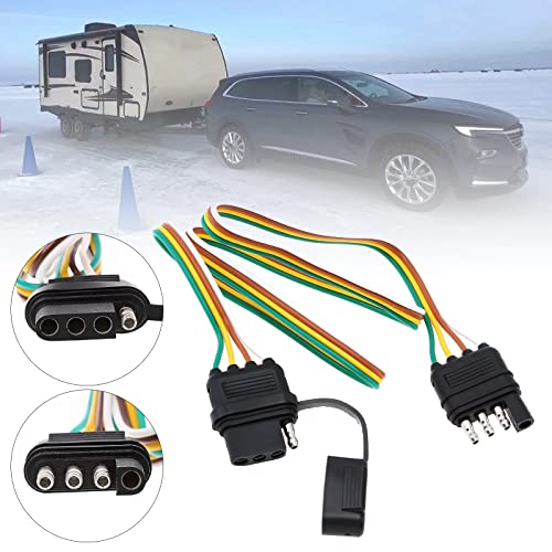 Hbxdeco 4 Pin Trailer Connector Extension, 18 AWG 36" Trailer Light Wire Extension