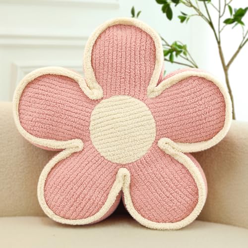 Kyduu Almohadas de Flores,50cm,Almohada Decorativa,Cojines De Sofa De Felpa,Cojín Decorativo De Sofá,Cojín de Suelo de Flores,Bonita Almohada de Flores(Rosa)