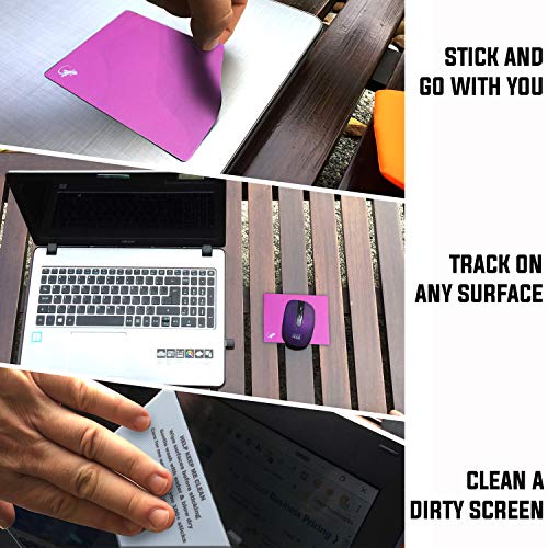 Tapis de souris adhésif rose pour ordinateur portable et webcam - 2
