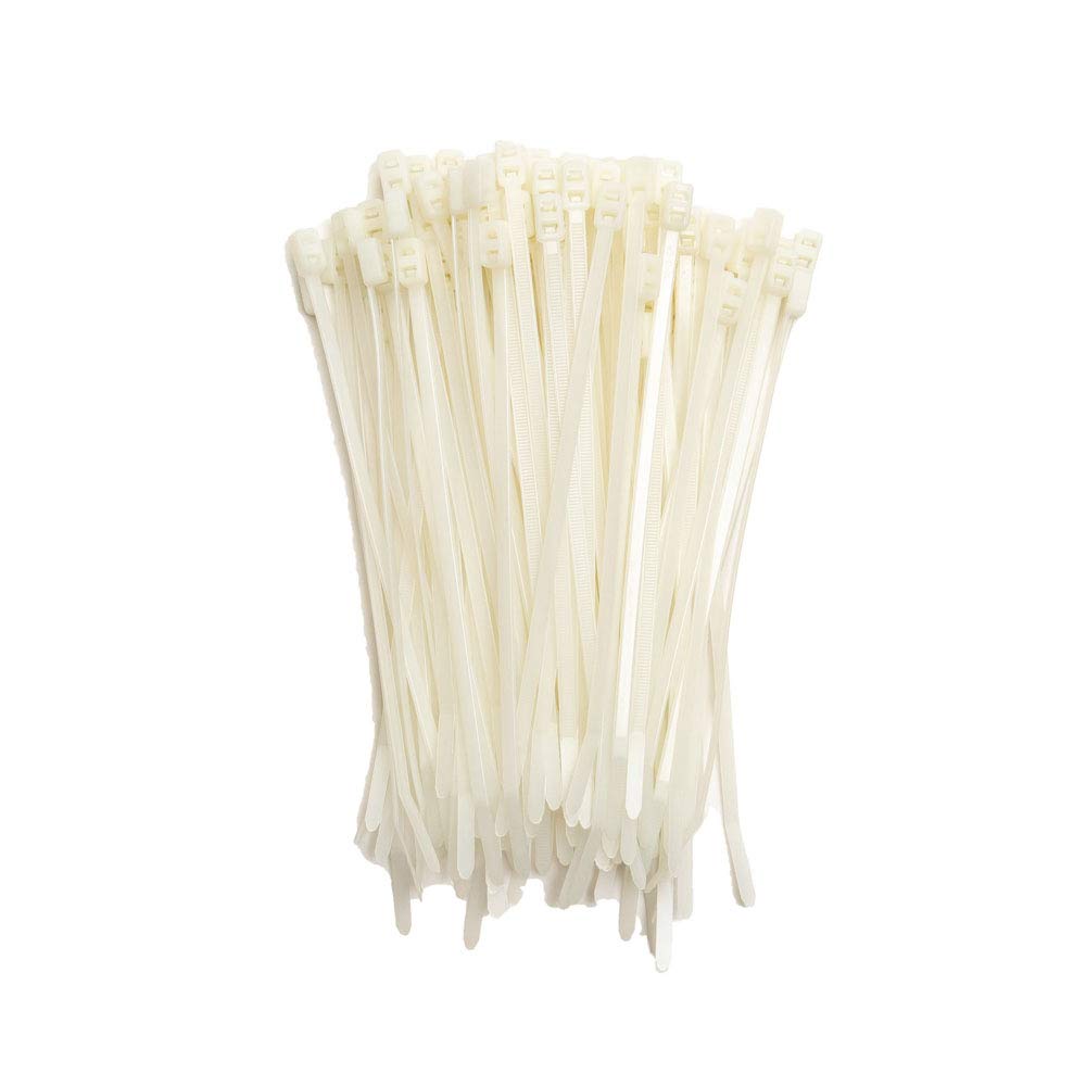 ZipTie.com 8-inch Natural Double Loop Cable Tie, 50-lb Tensile Strength, 100-Pack
