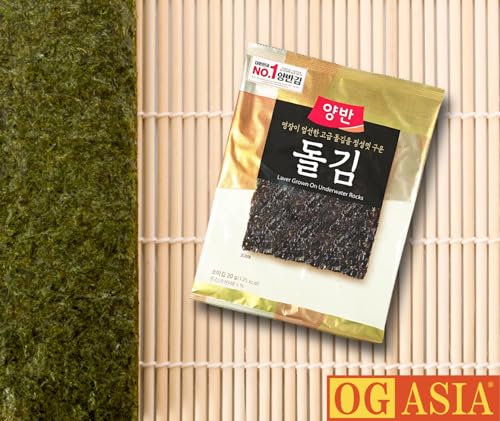 DONGWON Gerösteter Nori Seetang – 3er Pack – Würziger Algen Snack mit Sesamöl – OG ASIA – 3x 20g
