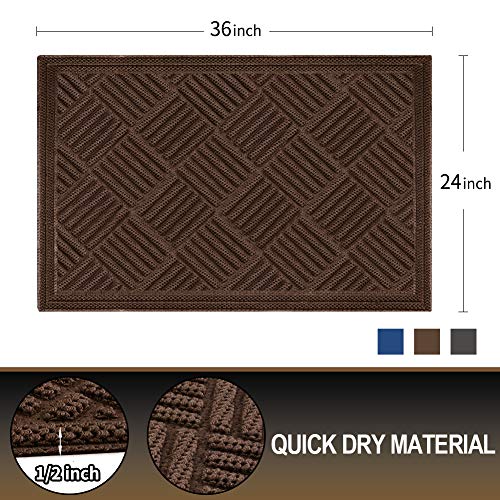 image for Mibao Front Door Mat, Dirt Trapper Welcome Mat for Outdoor Indoor, Non