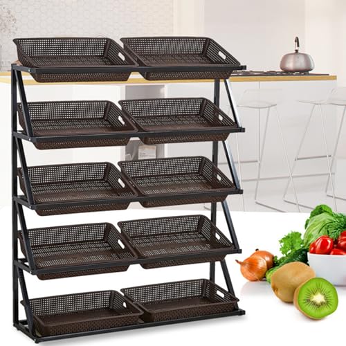 Estante para refrigerios de 5 niveles para exhibición comercial en tiendas de conveniencia