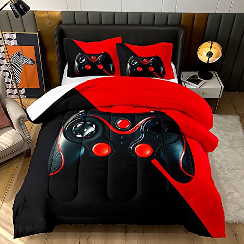 Ailonen Gamer Comforter Sets For Teen Boys, Gaming Bedding Sets Twin Set,Video Game Bedspread,Game Duvet,Gamepad Bed Set,Controller Quilt Set,3 Piece 1 Comforter And 2 Pillowcases #TOP2
