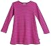 City Threads Little Girls' Cotton Long Sleeve Dress, Striped Hot Pink, 3T