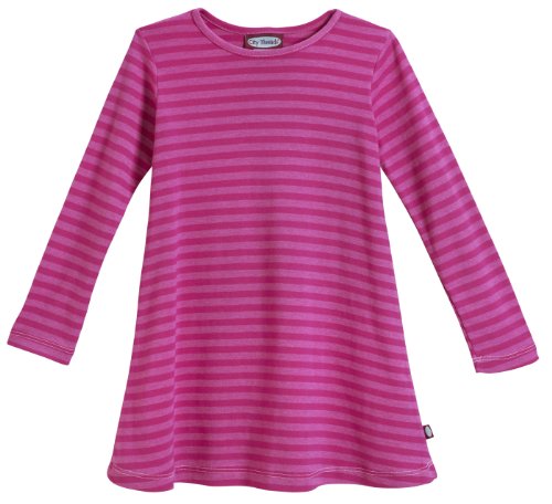 Image of City Threads Girls' 100% Cotton Long Sleeve Dress - Active Kids School, Playing, Parties - Made in USA