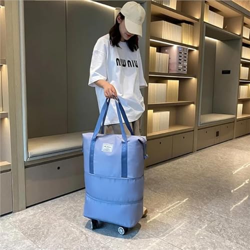 Kulken Travel Bag with Removable Wheels, 2025 New Large Capacity Travel Bag - Universal Wheel Removable(Blue)4