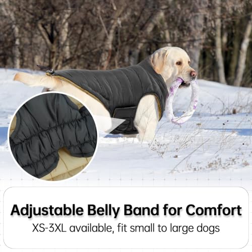 Image of Lelepet Reversible Dog Coat Windproof Dog Puffer Jacket Lightweight Vest