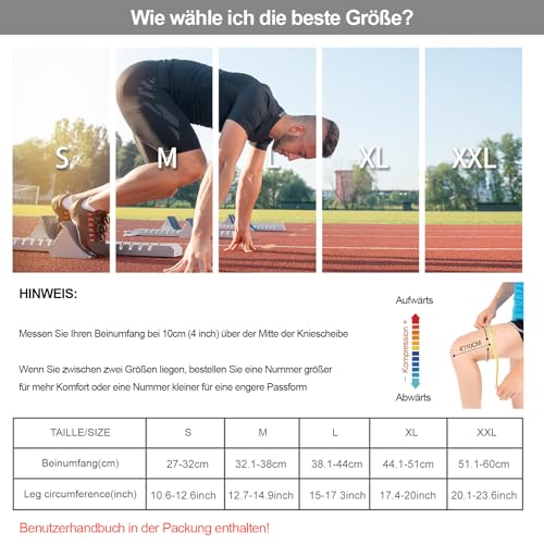 Teylam Kniebandage für Männer/Damen 2er set, Medizinisches knieschoner für Meniskusriss, Arthritis, ACL, Kompression bandage knie für Basketball, Volleyball, Yoga, Laufen, Rechts & links Bein tragbar