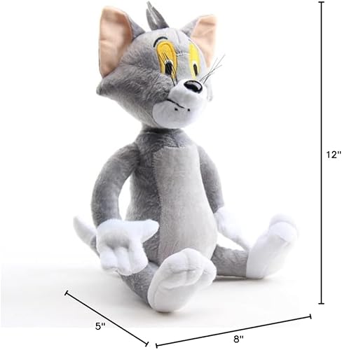 Tinuantec Juguete de peluche creativo de gato sentado Tom Mouse Jerry de dibujos animados Kawaii, muñeco de peluche de Tom Cat Jerry Mouse figura de