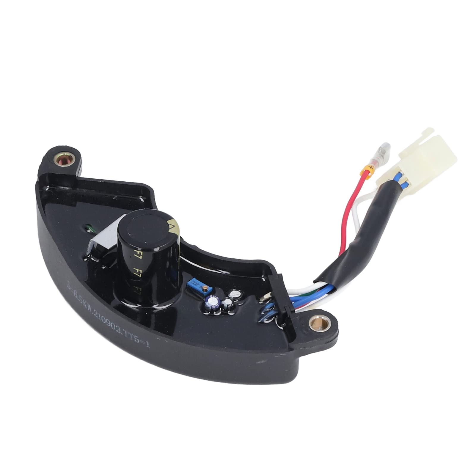 Regulador de Voltaje Automático, 5-6.5KW Generador AVR Estilo Media Luna Universal 1PH 6 Cables Ajustable 220V con Orificios de Montaje para Motor de Gasolina