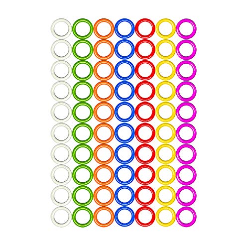 ZH 140 Pcs 9mm Multicolored O Ring Stitch Marker for DIY Knitting & Crocheting, Amigurumi Materials,Knitting Supplies,Crochet Hook Accessories(7 Colors)