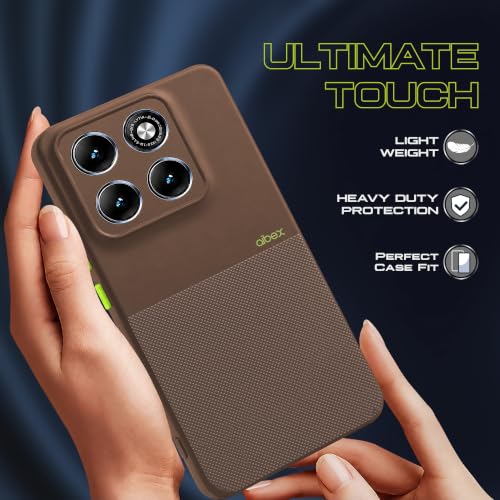 Image of AIBEX Premium Back Cover Case Compatible for Motorola Edge 70 Pro Plus 5G / Motorola Edge 70 Pro 5G|Scratch & Drop Tested Shockproof Matte Texture Case with Soft Microfibre Lining|Slim Fit - Brown