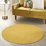 Nourison Essentials Indoor/Outdoor Yellow 4' x Round Area Rug, Easy Cleaning, Non Shedding, Bed Room, Living Room, Dining Room, Backyard, Deck, Patio (4 Round)