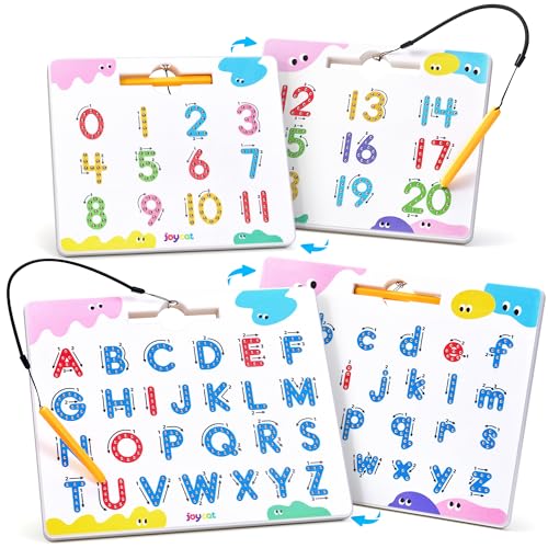 Image of JoyCat Magnetic Letter and Number Tracing Board Set, Double Sided Alphabet & Numbers Board for Toddlers, ABC Uppercase & Lowercase Practice, Math Learning, Preschool Educational Gift Toys for Kids