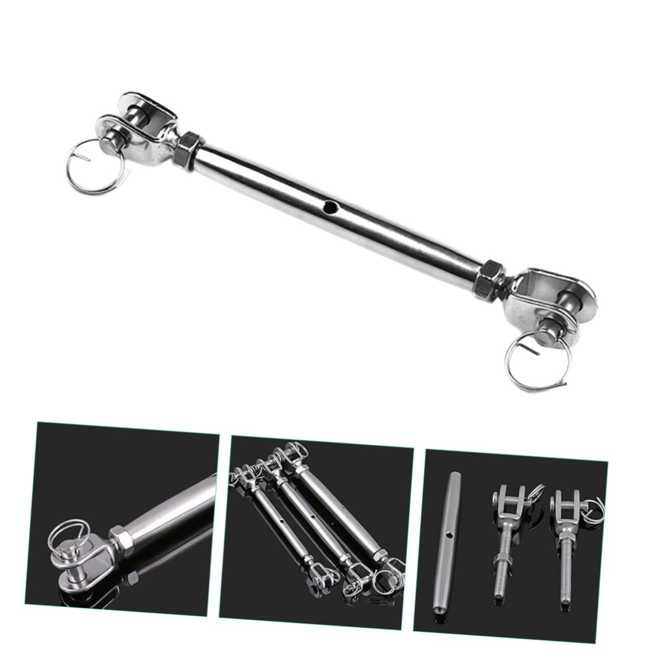 ERINGOGO Tensor de Acero Inoxidable 304 para Cable y Cadena Cuerpo Cerrado para Instalar Velas de Sombra y Ajustar Tensión Larga Durabilidad