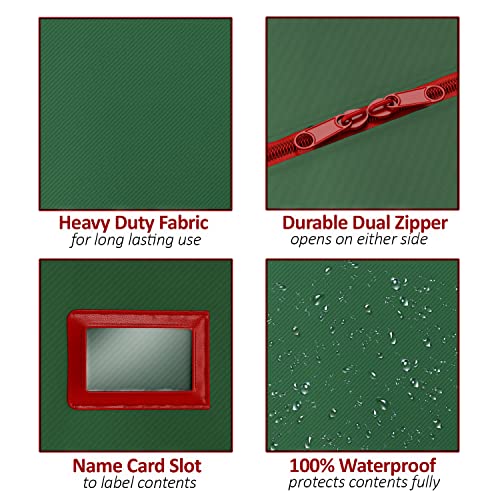 Large Christmas Tree Storage Bag, Fits Up To 9 Ft. Tall Disassembled Tree, 25" H X 20" W X 65" L, Waterproof, Heavy Duty 600D Oxford Material, (Green) #TOP2
