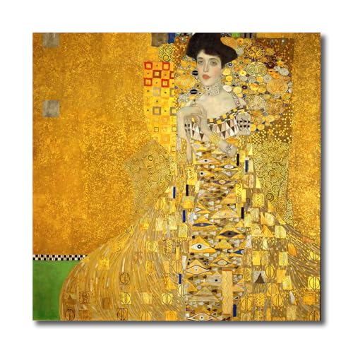 Image of Sikhash Gustav Klimt Canvas Paintings | Portrait of Adele Bloch-Bauer I Symbolist Art | Famous Artist Paintings for Wall | 12x12 Inches Unframed