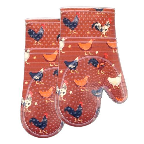 Oven Mitts with Transparent Clear Silicone Shell and Nice Shell Flower Printing