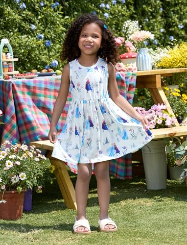 Disney Frozen Elsa Princess Minnie Mouse Stitch Toddler Girl Dresses 2 Pack Sleeveless and Ruffle Sleeve Dress Set 2-13 Years3