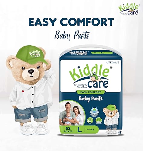 Image of Easy Comfort Baby Diaper Pants | Large (L) | 9-14 Kg | 62 Pieces | Up to 12 Hours Protection,Breathable Prevents Leakage, Wetness Indicator Comfy Fit Keeps Baby Dry All Day