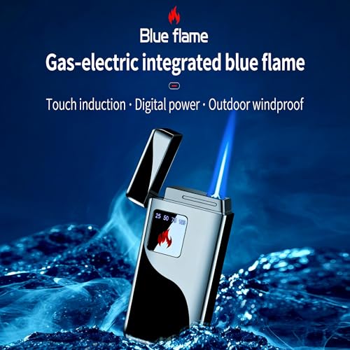 Encendedor Recargable de Butano con Sensor Táctil Azul miniatura 3