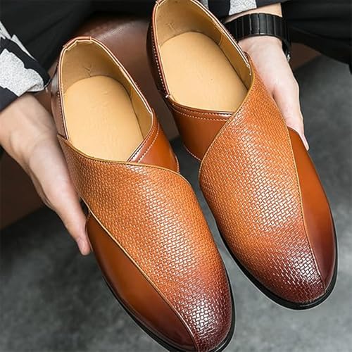 Men's Summer Business Loafers Fashion Slip-On Flat Sole Breathable Comfortable Formal Leather Shoes2