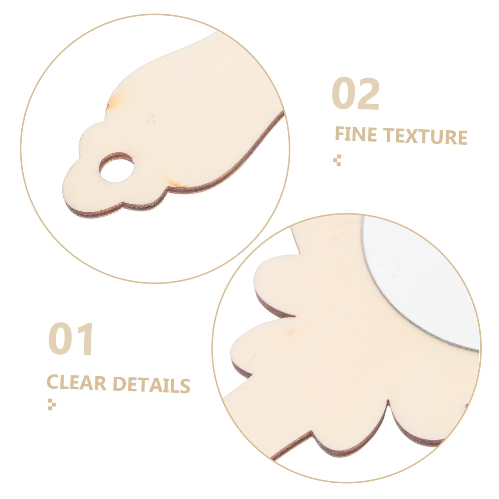 FUNNETOYU 12 Espejos de Madera para Manualidades, Espejo de Mano con Diseño de Tiara, Base sin Terminar para Pintar, Adecuado para Niñas y Fiestas