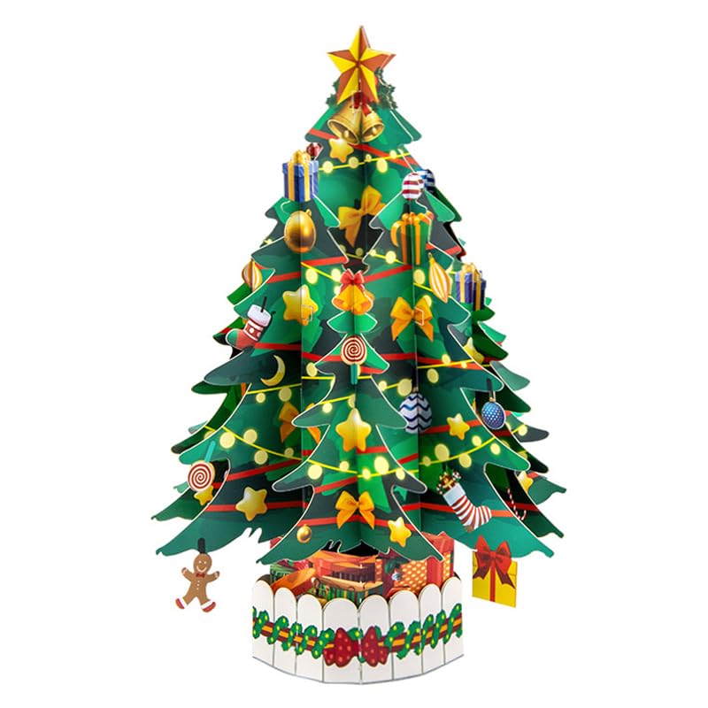 Fassory 3D Pop up Decorative Christmas Card, Handmade Christmas Tree Card (Christmas Tree), Multicolor