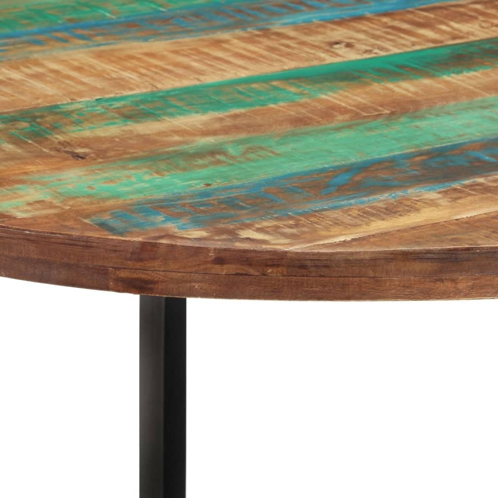 vidaXL Dining Table Multicolor Solid Reclaimed Wood Medium Sleek