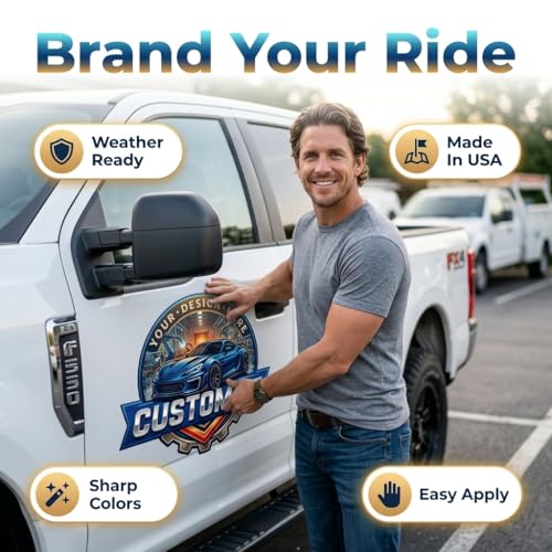 Image of Business Decals for Vehicles, Vinyl Logo Decals Custom, Transparent Vinyl Sticker for Window Door Truck Trailer Bumper Car Up to 42 Inch
