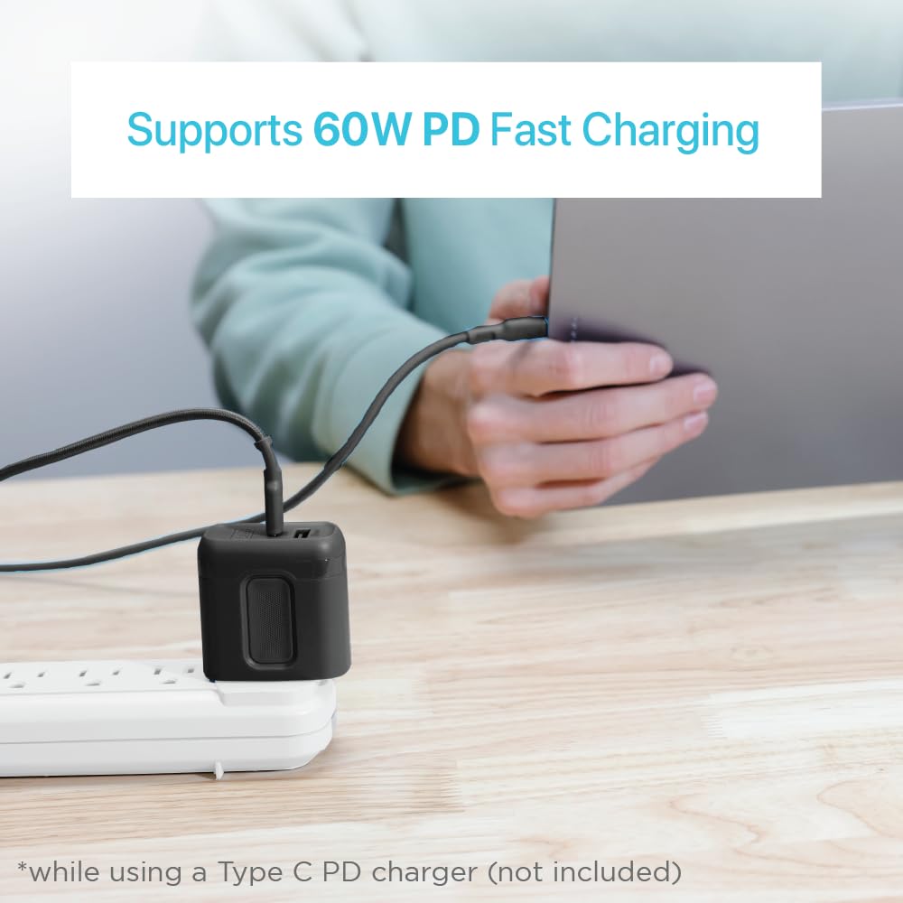 BLACK+DECKER Cavo di ricarica multiplo USB C, cavo di ricarica veloce con adattatore, cavo USB multiplo intrecciato 2 in 1, cavo di ricarica universale con adattatore USB tipo C/per iPhone 16 15
